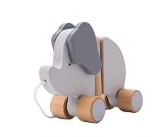 ookami Jouet en Bois à Tirer pour Enfant Bébé Garçon ou Fille de 12 Mois 18 Mois 1 an 2 Ans 3 Ans Jeux déveil en Bois pour Marcher Cadeau Enfant Éléphant en Bois