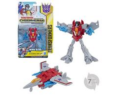 TRANSFORMERS Cyberverse - Robot action Starscream avion 15cm - Jouet transformable 2 en 1