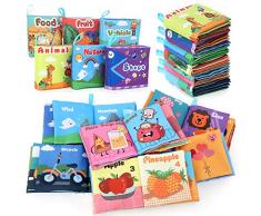 BeebeeRun 6 PCS Livre Tissu Bébé Livres déveil Jouet Educatif,Jouets pour Bebe Enfant 0 3 6 12 Mois,Cadeau Anniversaire
