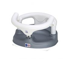 Rotho Babydesign Siège de Bain, Avec Anneau Rabattable et Sécurité Enfants, 7-16 mois, Jusquà max. 13kg, Sans BPA, 35x31,3x22cm, Argent/Blanc