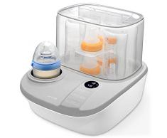 KYG Stérilisateur Biberons à Vapeur 3 en 1 Chauffe Biberon Électrique Multifonction avec Filtre HEPA, Stériliser Sécher et Chauffer Thermos pour Bébé