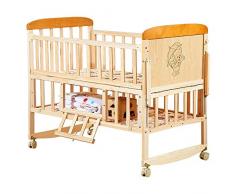 Yankuoo Lit multifonctionnel en bois massif, de sommeil de bébé Berceau, Lit dappoint à roulettes, bureau denfant simple, Portance 60kg (Size : 104 * 60 * 87cm)