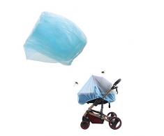 Moustiquaire pour poussette moustiquaire universelle pour bébé élasticité moustiquaire, bonne circulation de lair, protection idéale contre les guêpes, mouches, tissu fin maille, 1pcs Bleu clair