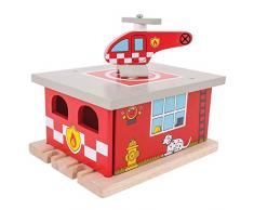 Bigjigs Rail Hangar caserne de Pompiers