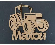 tracteur personnalisé décoration chambre porte enfant avec prénom