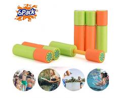 EKKONG Pistolet à Eau, Pistolet à Eau en Mousse 6pcs Our Les Enfants dété Jouets de Bain de Plage de Natation, pour Les Enfants comme Cadeaux (6pcs)