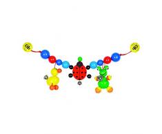 Heimess Hochet - Chaîne de Poussette avec Clips - Canard, Coccinelle et Grenouille