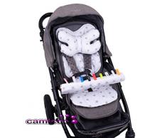 Camicco Baby ** PACK COMPLET Poussette MINKY COMFORT ** Coussin dassise + appui-tête + Coussins de ceinture + barre de sécurité (Design 3)