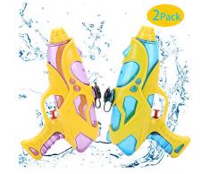 EKKONG 2 Pack Pistolet à Eau pour Enfants, Petit Pistolet à Eau 16ft, 200Ml Suqirt Gun, Water Gun, Water Pistol pour Extérieure, Piscine, Plage, Jardin, Cour, Jardin (2pcs)