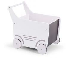CHILDWOOD Poussette Trotteur chariot enfant en bois de jouet Blanc WODSTRW