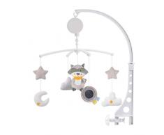 VERLOCO Mobile Musical Berceau Bébé, Jouet De Porte-lit Pour Bébé Rotatif À 360 °, Ornement À Suspendre De Petit Raton Laveur Pour Lit Bébé, Peut Aider À Stabiliser Lhumeur De Votre Bébé
