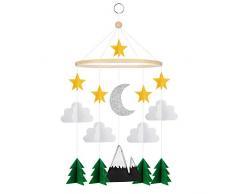 Mobile Plafond Bebe,Mobile Lit Bébé Garçon,Mobile Lit Bébé Fille,Mobile Berceau Bebe Fille,Hochet Lit Bebe,Mobile pour Bebe en Bois,Mobile pour Lit de Bébé,Berceau Mobile (A)