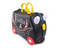 Trunki Valise Enfant à Roulette à Chevaucher et Bagage Cabine - Vehicules: Pedro le Bateau Pirate (Noir)