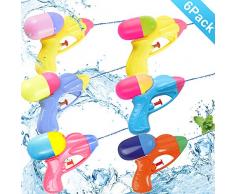 Pistolet à Eau Petit,Jouet Pistolet à Eau,Pistolet à Eau Pompe,Pistolet à Eau pour Enfants et Adultes,Pistolet à Eau pour Piscine Plage (6 pièces)
