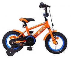 AMIGO Sports - Velo Enfant - 12 Pouces - Garçon - 3 Ans - avec Frein à rétropédalage - Orange