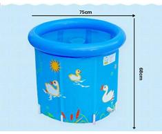 H&H Baignoire Gonflable, Baignoire Gonflable D'Épaisseur D'Isolation Gonflante Gonflable d'enfant Pliante, Commode,Bleu,75 * 68Cm