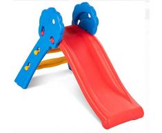 Costway Toboggan Pliable Aire de Jeux pour Enfants en Plastique pour Garçons et Filles de 3 à 8 Ans de Couleur Bleu, Rouge et Jaune 108 x 60 x 71 CM, Charge Max. :50kg