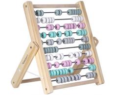 Kindsgut boulier abaque avec 100 Boules colorées, Jeu éducatif de calcul, Rose pâle