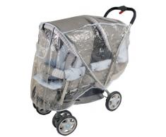 Bambisol Habillage de Pluie pour Poussette Double avec Canopy Transparent