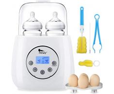 Himaly Chauffe Biberon Verre Sterilisateur Electrique Rapide Grand pour Bébé Nuit Portable Voyage Nourriture Chauffage Thermostat Multifonction avec Fonction Réservation et Contrôle de lheure