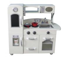 Cuisine de jeu enfant dinette en bois blanche fille garçon mixte Teamson Kids TD-11414W