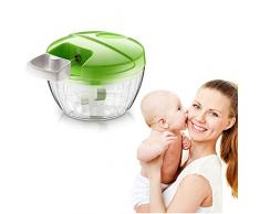 Rabbfay Portable Bébé Aliments Mixeur, Multi-Fonction Mini Broyeur avec Faible Bruit Opération avec Non- Caleçon Base, pour Différent Étapes De Bébé Utilisation