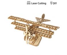 Rolife Maquette Avion en Bois Puzzle 3D Maquette Jouet maquettes en Bois pour Enfants Adultes (Airplane)