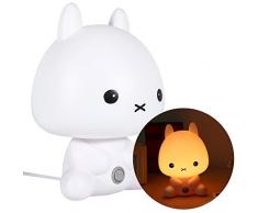 Lapin Lampe Nuit de Feu Cadeau en Plastique ABS pour les enfant Décorer La Chambre, Table, Fête Noël, Maison ou le Bureau(EU)