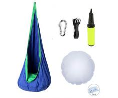 MYEDO Hamac À Suspendu pour Enfants, Siège Chaise Suspendu avec Confortable Coussins Gonflables, Siège Suspendu pour Enfants Max 100KG avec Accessoires Complet