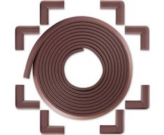 Protection des Bords et Coins de Meubles Bébé Earth - Kit de Sécurité avec 8 Angles et Rebord de 6m en Mousse pour Table et Plus - pour bien Protéger les Enfants - Bloque-Porte Offert - Marron