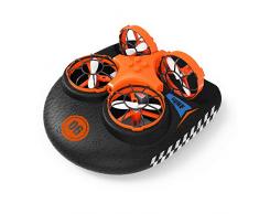 EACHINE Mini Bateau télécommande et Drone pour Enfant et bébé E016F Drone avec 3 Modes de Bateau / Drone / Voiture Petit Drone pour Enfant débutant Facile à diriger