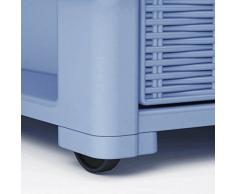 Commode avec roulettes et 4 tiroirs Effet osier modèle ELEGANCE DE LA Stefanplast Blanc