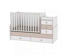 Lit bébé évolutif/ combiné Maxi Plus blanc/chêne Lorelli (Le lit se transforme en lit dadolescent, bureau, armoire multifonction)