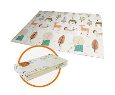 Tapis de jeu pour Bébé Enfant Tapis dÉveil et de jeux pour Bébé Tapis pliable en mousse antidérapant imperméable Appliquer à lintérieur et lextérieur Non toxique-144,7 x 193 x 1 cm