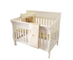 DUWEN-Lit bébé Multifonction en Bois Massif Lit bébé de Style européen Lit pour bébé Lit pour Enfant en Bas âge Épissage de lit avec Roue (Couleur : Blanc)