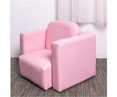 Écologique Siège en cuir Canapé enfant mignon lecture unique Sofa Tatami Retour Canapé Table et chaise Combinaison Canapé (Color : Pink)