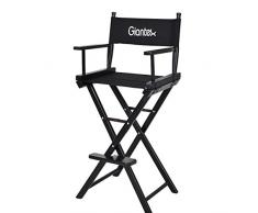 Chaise de directeurs haute pliante fauteuil portable noir