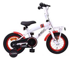 2Cool - Velo Enfant - 12 Pouces - Garçon - 3 Ans - avec Frein à rétropédalage - Blanc