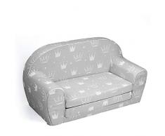 MuseHouse Canapé enfants | Sofa-Light Enfants | Enfant dans le fond pliable Canapé 2 en 1 et lit | 0-4 ans (GRAY-MHS127)