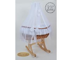 Ophelia Uno Rocker Antique White Berceau Landau Wicker Crib Berceau berceau en osier de ALANEL