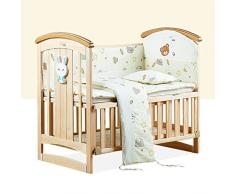 GXYLTT Pin Lit bébé, Grand mosquito netting rideaux Bois massif 3 positions base Hauteur réglable La balançoire Mute Roue Poids du corps Multifonction-F 106 * 62 * 97cm