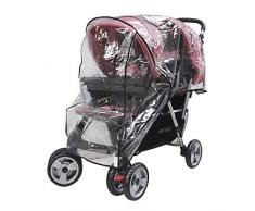 Habillage Pluie pour Poussette Bébé Jumeaux Habillage Pluie Universel Vent Poussière Imperméable Coupe-Vent Poussette Universelle Moustiquaire pour Landau, Lit parapluie, Imperméable Contre la Pluie