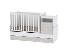 Lit bébé évolutif/combiné Trend Plus Chêne Clair Lorelli (Le lit se transforme en : lit dadolescent, bureau, armoire multi-fonction)