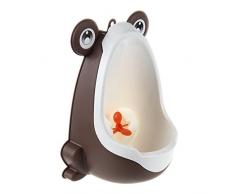 Urinoir de bebe - TOOGOO(R)Urinoir dnfants de grenouille elegant stand rainure d¡¯urine mural vertical (cafe)