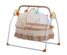 Berceau Electrique Balançoire Bébé Automatique Bascule Bébé avec Tapis Moustiquaires (kaki)