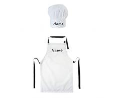 Ferocity Personnalisé de Cuisinier Chapeau avec un nom pour Enfants Avec Texte de Cuisine Ajustable Toque blanc [099]