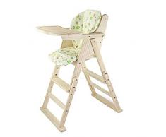 Chaise Haute Bébé Chaise Haute Évolutive Chaise De Salle À Manger en Bois Massif, Portable, Réglable Et Multifonctions ZHANGQIANG (Couleur : Couleur du Bois, Taille : Large)