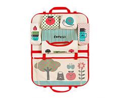 Sasairy Organiseur pour Siège Arrière de Voiture Organisateur Aimable Sac Rangement Multifonction Protège Siège Auto Multi-Poches pour Enfant,Rouge