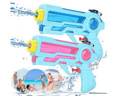 Zaloife Pistolet à Eau pour Enfants Jouet Blaster Jeu de Plein Air Dété Piscine Plage 350ml Jouet Cadeau pour Enfant Pistolet à Eau, 2 Pièces