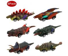 Angusiasm Jouet pour Enfant de Petites Voitures Miniatures -Dinosaure Enfant Voiture avec Dinosaures et Mini Voiture pour Cadeau Enfant 3 4 5 Ans Fille Garcon